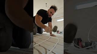 Underfloor heating installation fastwarm construction renovation diy homeimprovement plumbing [upl. by Artenra]