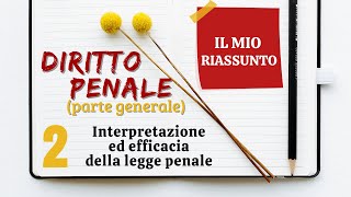 Diritto Penale parte generale  Capitolo 2 interpretazione ed efficacia della legge penale [upl. by Haidabej911]