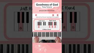 Goodness of God Part 4  Easy Piano Tutorial shorts worshiptutorials pianotutorial musicchords [upl. by Eilsew]