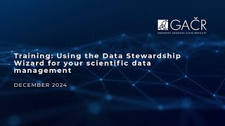 Training Using the Data Stewardship Wizard for your scientific data management [upl. by Jehiel]