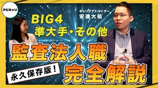 【アビキャリ・転職研究所】知っているようで知らない監査法人とは？BIG4って何？【会計・財務領域希望者必見】 [upl. by Gnort511]