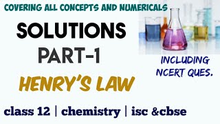 Solutions part1 Henry’s law  class 12  numericals  isc  cbse [upl. by Reppiks226]