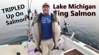 Crazy Day Fishing for Lake Michigan King Salmon [upl. by Ayeki]