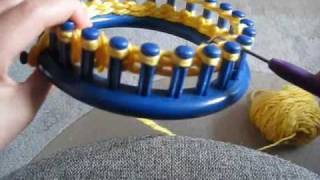 How To Cast on and knit using a circular loom [upl. by Atsirc]