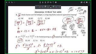 Attestatsiya 15  Mock Test tahlili [upl. by Allissa]