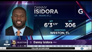 2017 NFL Draft Rd 5 Pk 180  Minnesota Vikings Select G Danny Isidora [upl. by Netsirk381]