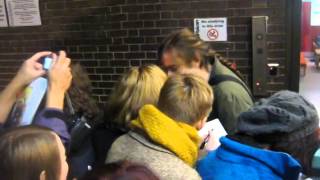 David Tennant Barbican stage door 04 01 14 [upl. by Annahvas]