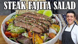 How to Make Steak Fajitas Recipe  Fast and Easy Steak Fajita Salad by Lounging with Lenny [upl. by Semadar]