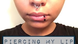 Piercing My LipHow To Pierce Your Lip At Home [upl. by Saeger]