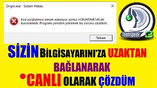 VCRUNTIME140dll Hatası Bilgisayarınıza Bağlanıp CANLI Olarak Çözdüm [upl. by Ajiam737]