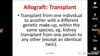 Transplantation  Allograft AutograftXenograft [upl. by Dowski519]