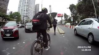 2024 11 07 Lima Bicicleta  Ciclovía Bike Lane Lima Perú Centro histórico Ida [upl. by Tsirhc]