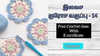 crochet classes for begginers in tamil cluster crochet class 14 Two stitch together தமிழ் வகுப்பு [upl. by Elish]