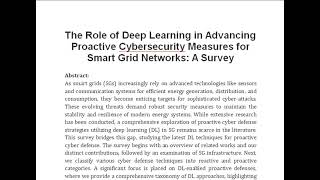 The Role of Deep Learning in Advancing Proactive Cybersecurity Measures for Smart Grid Networks A Su [upl. by Demeter]