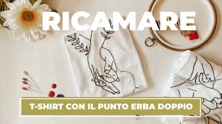 Tutorial semplice punto erba doppio Punto ricamo [upl. by Nazler]