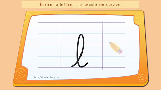 Écrire lalphabet Apprendre à écrire la lettre l en minuscule en cursive [upl. by Lane430]