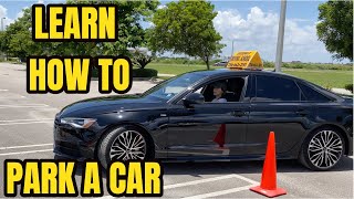 HOW TO PARK A CAR IN A PARKING SPACE FOR BEGINNERS [upl. by Hillhouse]