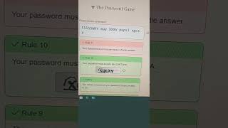 Password game answer [upl. by Nosyd]