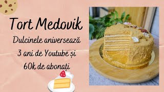 Tort Medovik Tort Rusesc cu Miere și 2 tipuri de Cremă  🍯 Dulcinele 🎂 [upl. by Aidil]