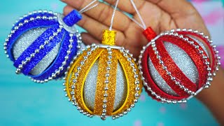 Beautiful Christmas Ornaments😍DIY Xmas Ball Making❄️Handmade Crafts For Christmas Tree Decorations🌲 [upl. by Eirotal]