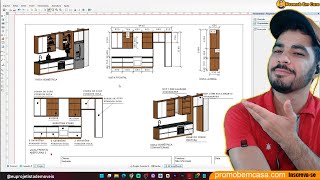 Detalhando Uma Cozinha Linear no Promob Parte 01 promobemcasa arquitetura designinterior [upl. by Koppel]