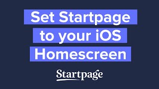 Add Startpage To Your iOS Homescreen [upl. by Lexie]