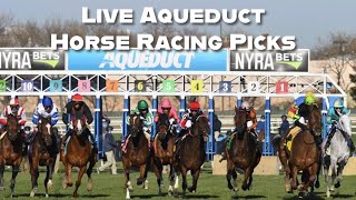 Live Aqueduct Horse Racing Picks [upl. by Derreg374]