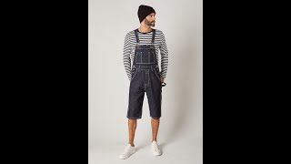 Mens Denim Dungaree Shorts [upl. by Irolav508]