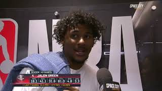 JALEN GREEN PostGame Interview  Houston Rockets vs Minnesota Timberwolves [upl. by Otrebcire]