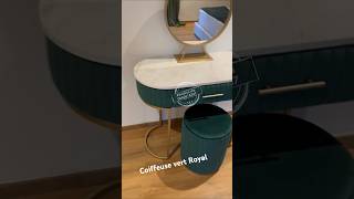 Coiffeuse Vert Royal allodeco  Miroir  pouf  table avec tiroire 2000 Dh promo [upl. by Oigile]