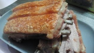 Oven baked lechon kawali crispy ribs [upl. by Eartnoed]