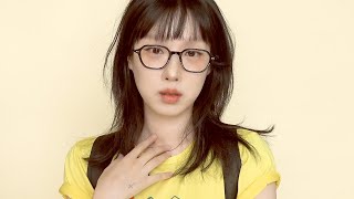 grwm  앞머리 그리고 뿔테  외모 자존감  인간관계  요즘 하는 생각들  수다 떨면서 같이 외출준비 할까요  앞머리 스타일링  안경 메이크업  뿔테 메이크업 [upl. by Ardnosak]