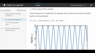 DSP Lecture 1a Matlab for DSP introduction to Cody Coursework [upl. by Artekal]