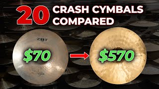 20 Crash Cymbals Compared  From 70 to 570 [upl. by Enerod]