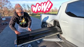 😍Rivian R1T Gear Tunnel Sliding Shelf Install and Review [upl. by Ardnuyek946]