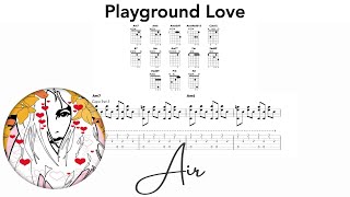 Playground Love Guitar Chords  Air [upl. by Netneuq]