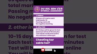 how to pass SOL internal assessment exam  DU SOL internal assessment exam answers  DU SOL updates [upl. by Ilyssa]