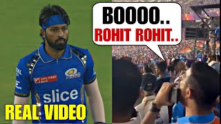 Watch Hardik Pandya angry when whole stadium BOOED Hardik pandya during MIvsGt match [upl. by Aicenaj]