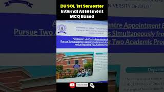 SOL DU 1st semester internal assessment  How to pass internal assessment  DU SOL internal exam [upl. by Daenis749]