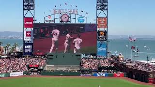 Brett Wisley Doubles in the bottom of the 5th inning Oracle Park 81024 [upl. by Nohsyt]