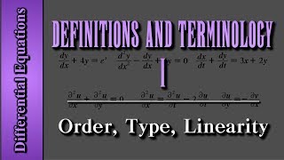 Differential Equations Definitions and Terminology Level 1 of 4  Order Type Linearity [upl. by Nauqad]