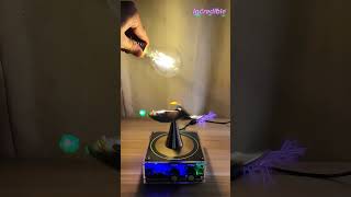 Spin Lightning  LED  Light  Shocking Experiment⚡💡  teslacoil [upl. by Nhguavahs]