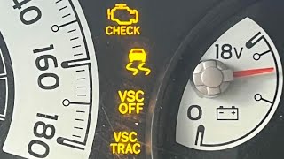 Check Engine VSC TRAC VSC OFF Trac Off Warning Light Stays On  No Scanner No Tools Required [upl. by Dolphin]