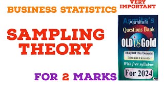 Sampling theory important question for 2 marks BBA third semester [upl. by Llertnov972]