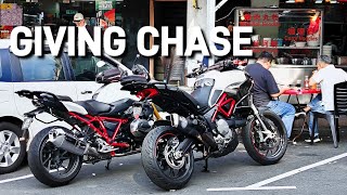 POV MULTISTRADA 950S  CHASING A SUZUKI VSTROM [upl. by Aynnek305]