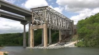 Implosion of Old Turnpike Bridge with slow motion [upl. by Cyndie37]