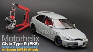 118 MH Honda Civic TypeR EK9 Nardo Grey Customized Ed w Spoon SW 388 Wheel Ltd 599 pcs [upl. by Ydolem360]