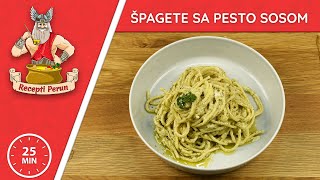 Špagete Pasta sa Gotovim Pesto Sosom  Recepti Perun [upl. by Marpet654]