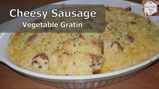 Keto Cheesy Sausage Vegetable Gratin  Amazing LCHF Food [upl. by Elke]