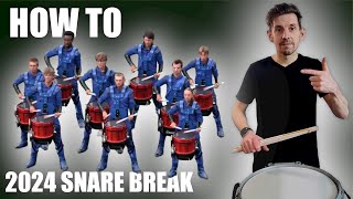 SCV 2024 snare break from Drum Corps Finals tutorial lesson by Geoff Fry [upl. by Aehtna37]